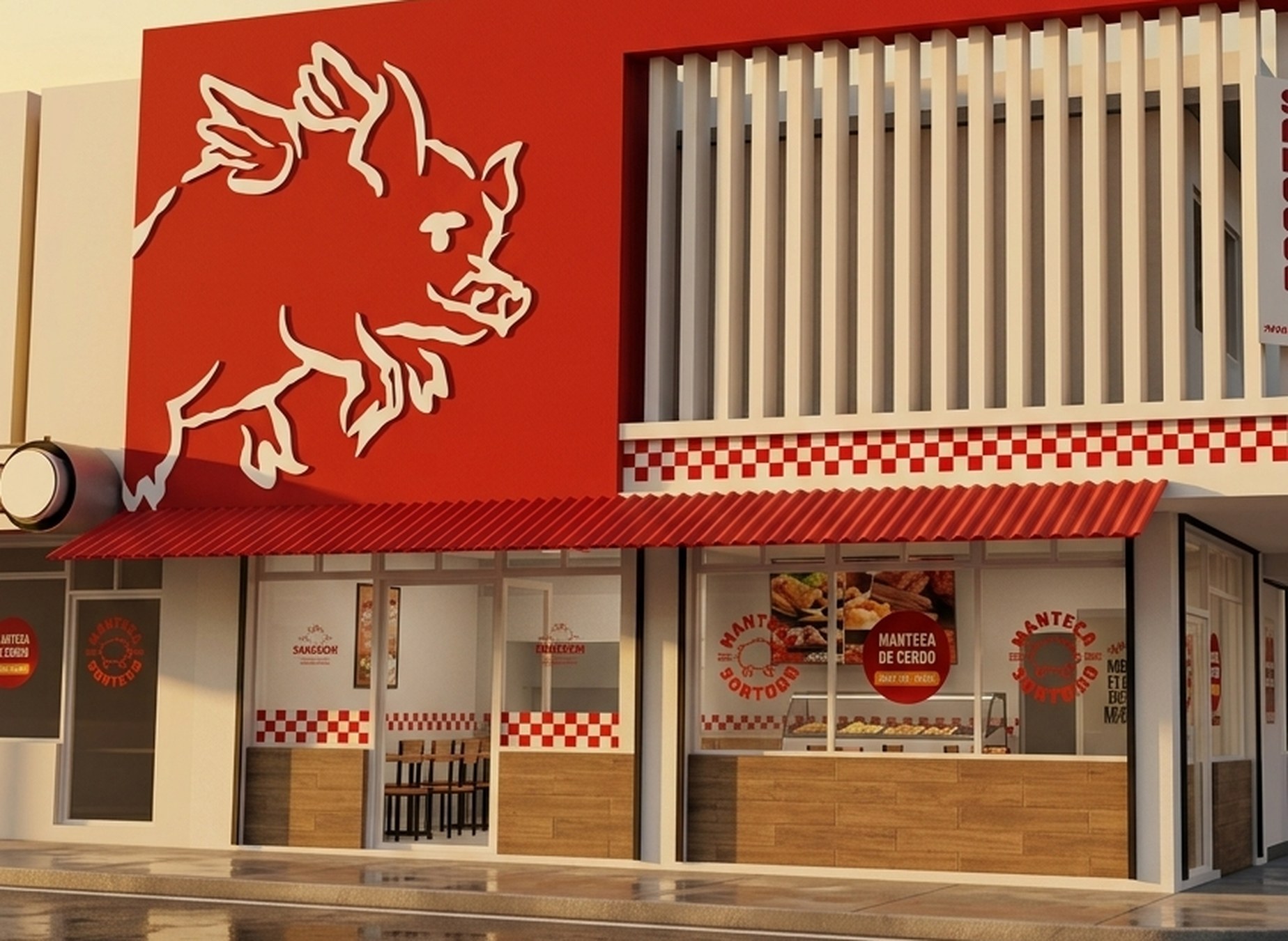 Fachada de Sancochi Chicharronería, sucursal Libertad